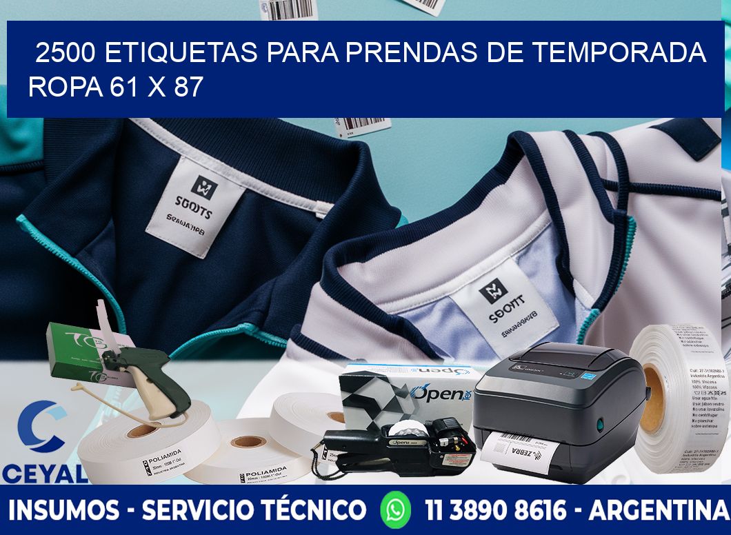 2500 ETIQUETAS PARA PRENDAS DE TEMPORADA ROPA 61 x 87
