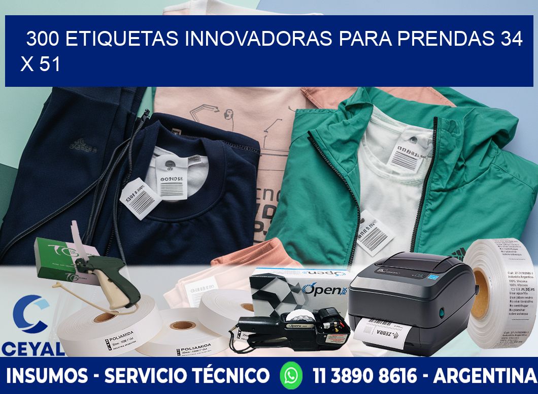300 ETIQUETAS INNOVADORAS PARA PRENDAS 34 x 51