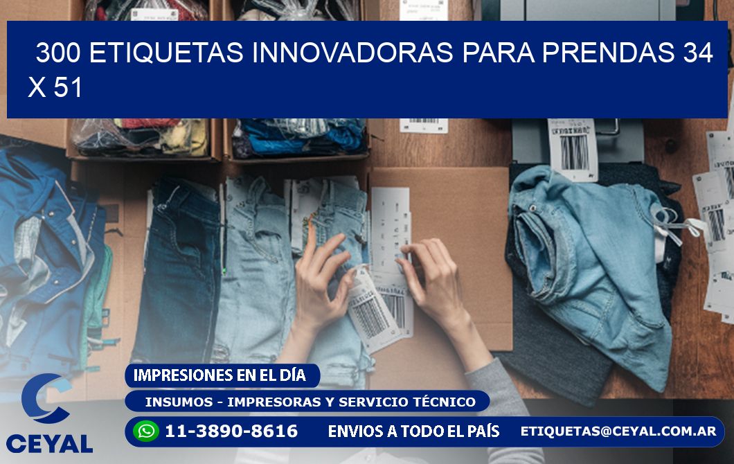 300 ETIQUETAS INNOVADORAS PARA PRENDAS 34 x 51