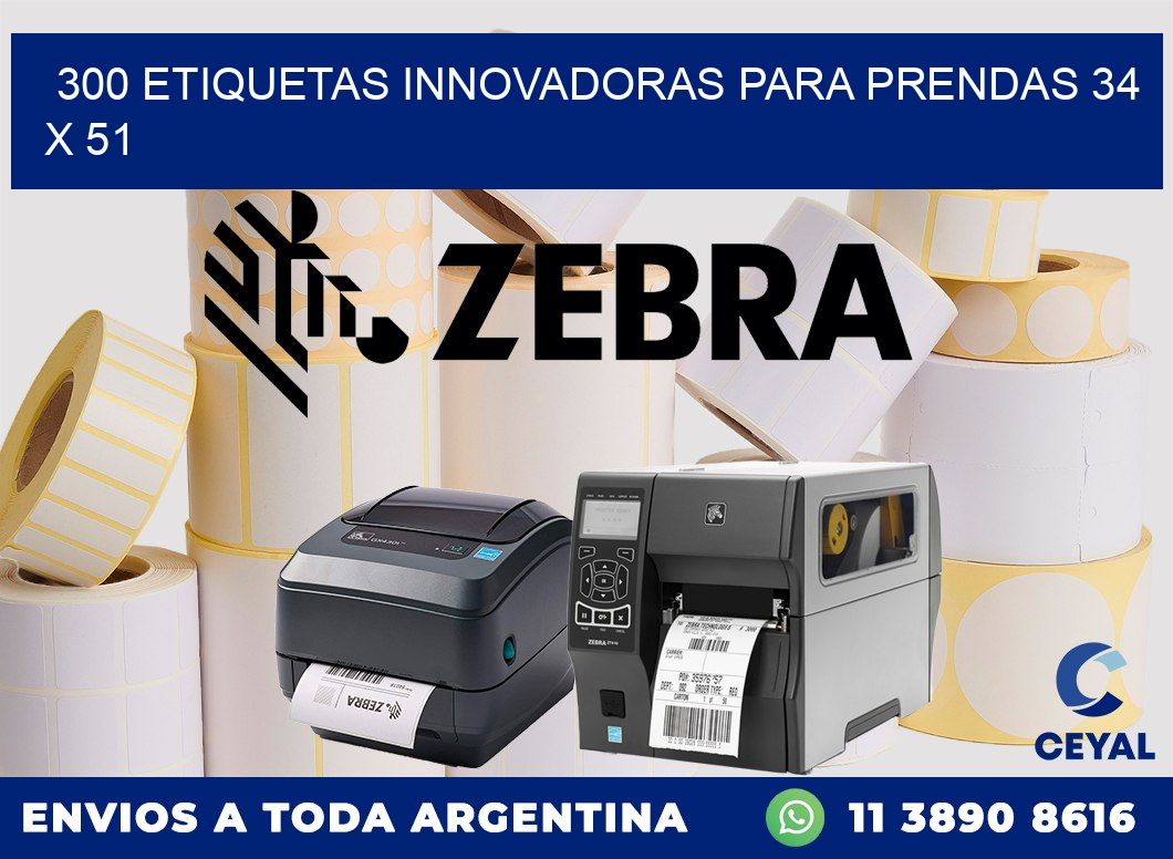 300 ETIQUETAS INNOVADORAS PARA PRENDAS 34 x 51