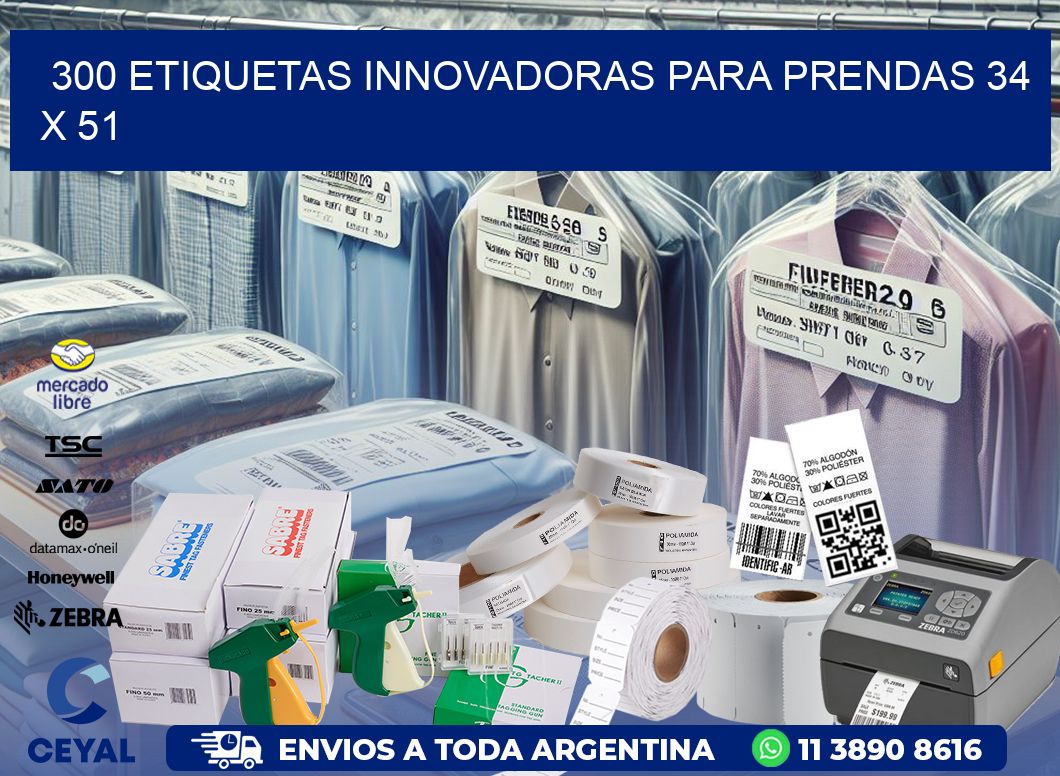 300 ETIQUETAS INNOVADORAS PARA PRENDAS 34 x 51