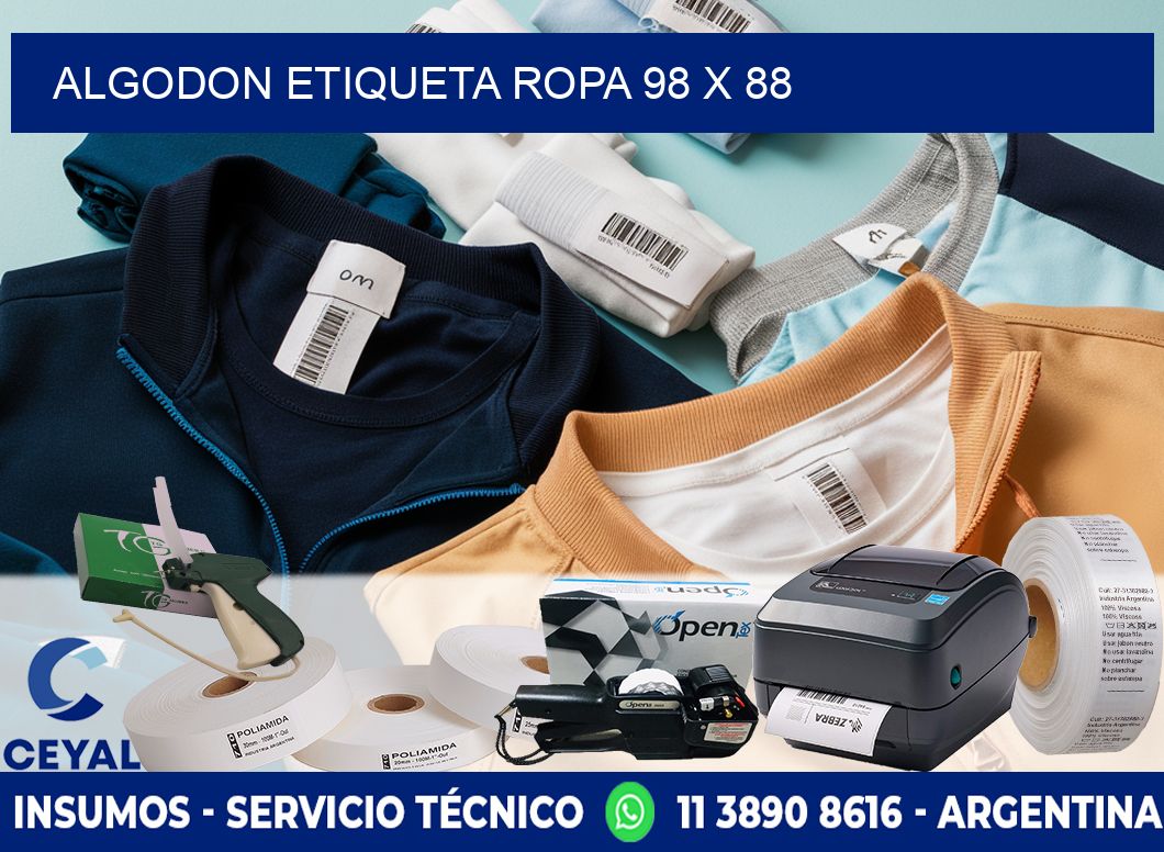 ALGODON ETIQUETA ROPA 98 x 88