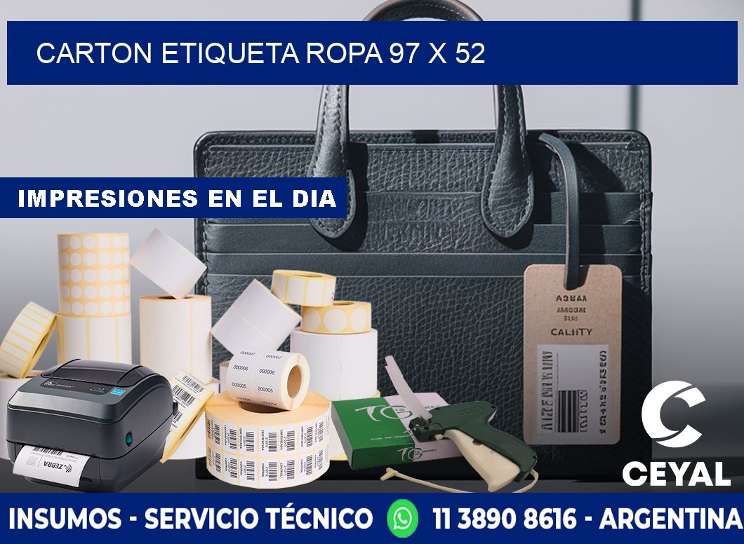 CARTON ETIQUETA ROPA 97 x 52