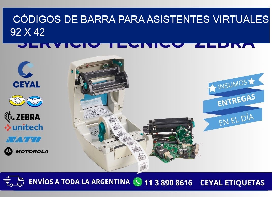 CÓDIGOS DE BARRA PARA ASISTENTES VIRTUALES 92 x 42