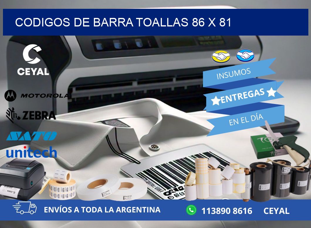 CODIGOS DE BARRA TOALLAS 86 x 81