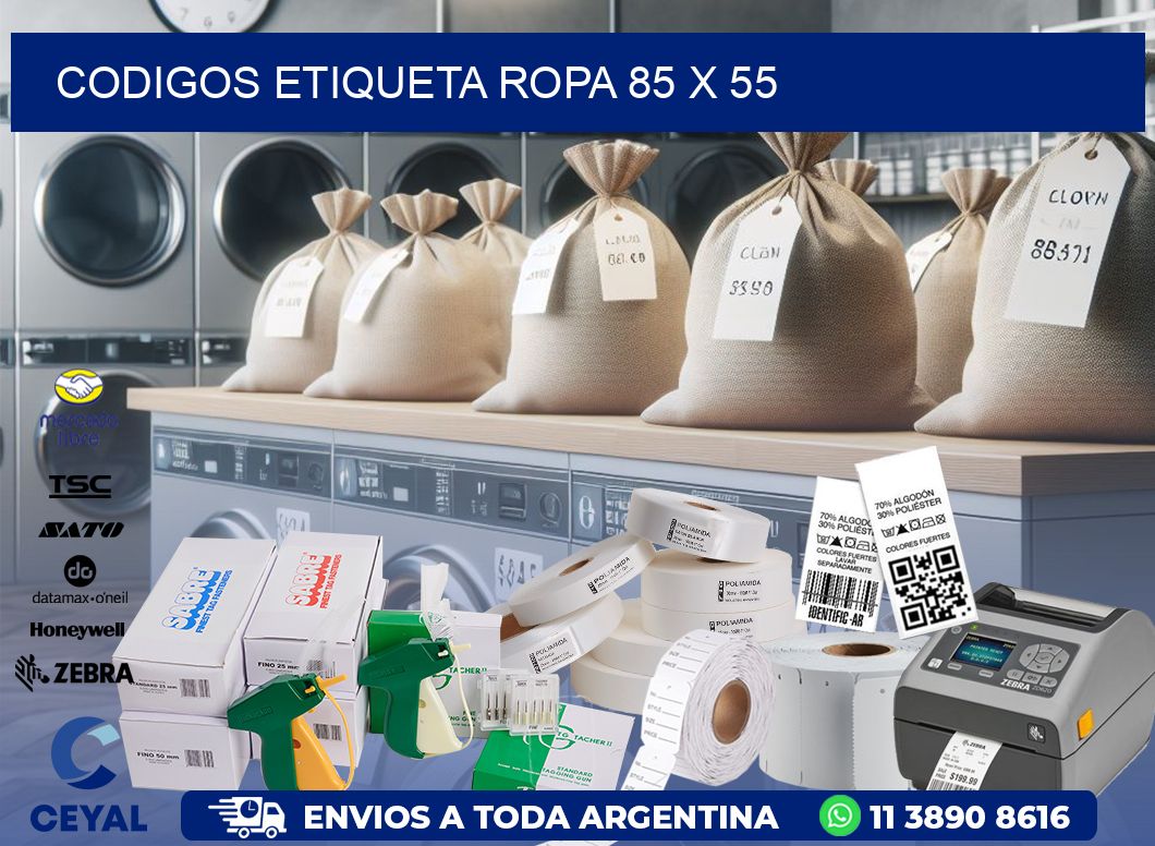 CODIGOS ETIQUETA ROPA 85 x 55