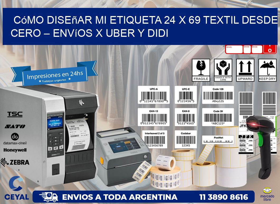 Cómo diseñar mi Etiqueta 24 x 69 textil desde cero – Envíos x Uber y DiDi