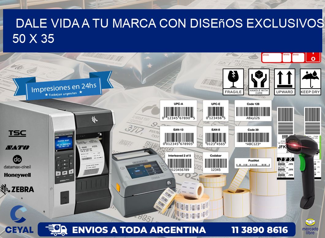 Dale Vida a tu Marca con Diseños Exclusivos 50 x 35