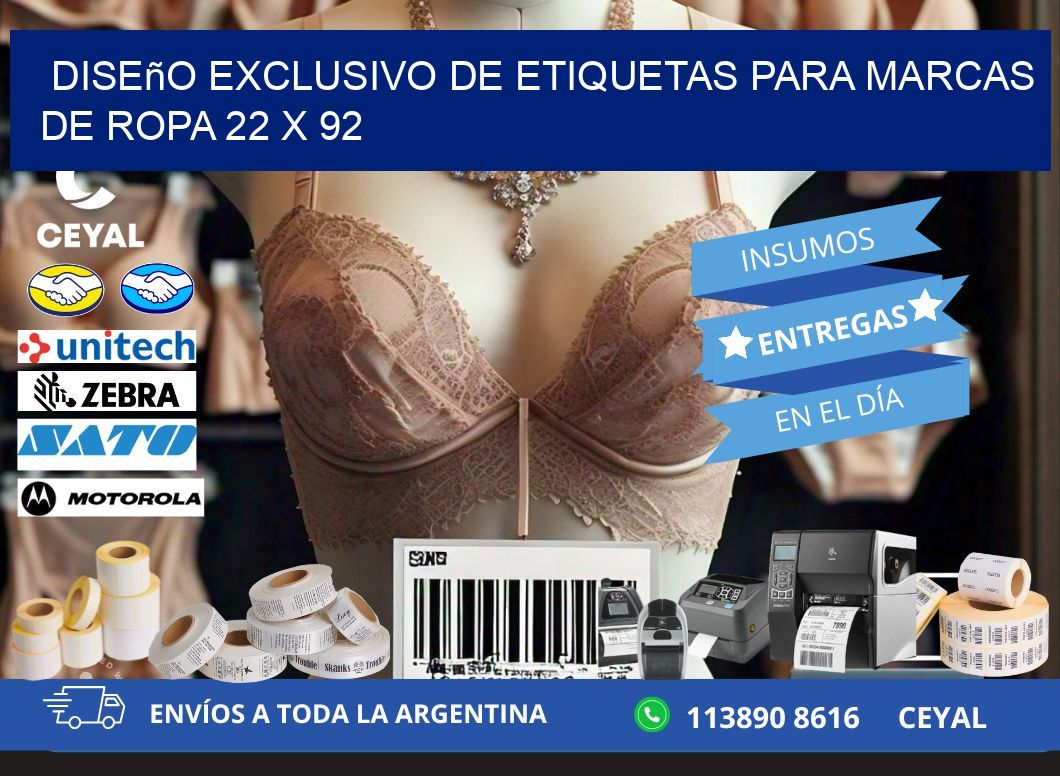 Diseño Exclusivo de Etiquetas para Marcas de Ropa 22 x 92