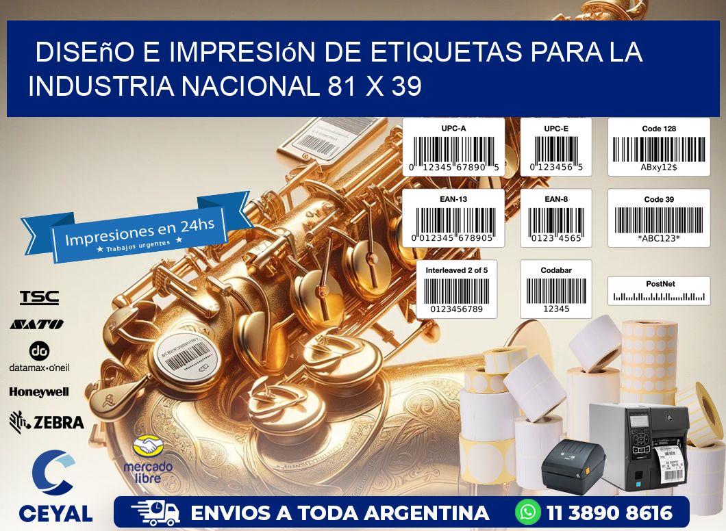 Diseño e Impresión de Etiquetas para la Industria Nacional 81 x 39