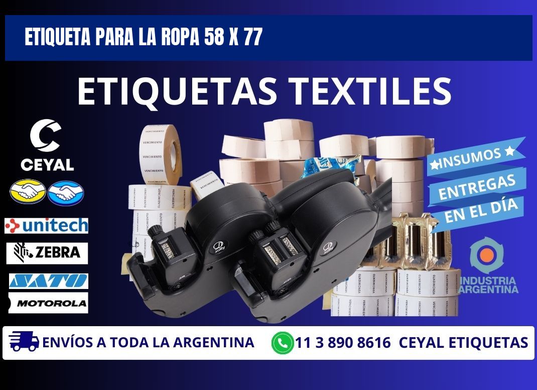 ETIQUETA PARA LA ROPA 58 x 77