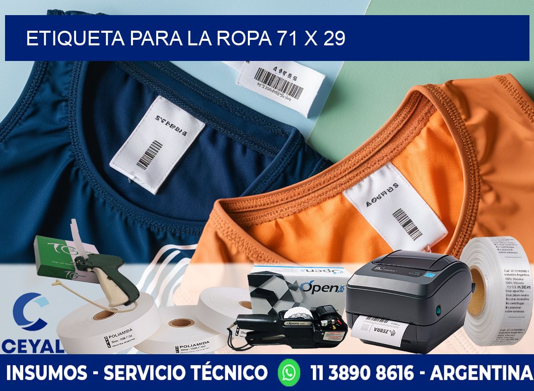 ETIQUETA PARA LA ROPA 71 x 29