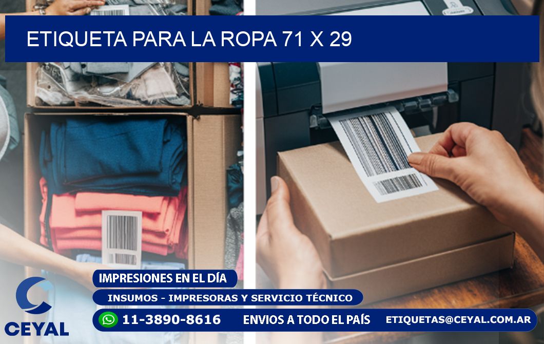 ETIQUETA PARA LA ROPA 71 x 29