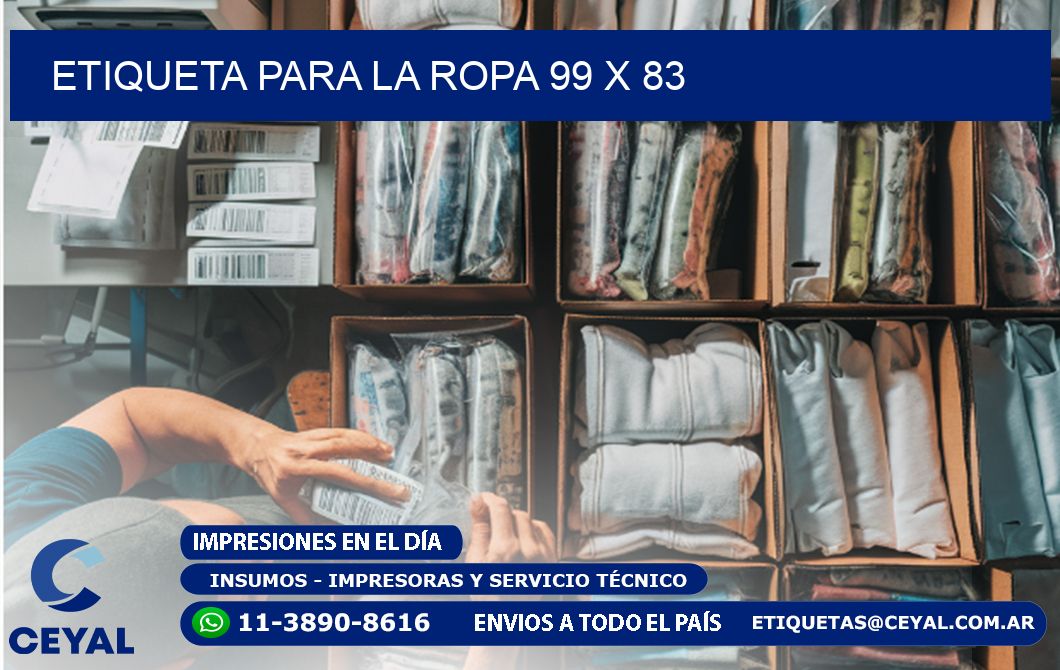 ETIQUETA PARA LA ROPA 99 x 83