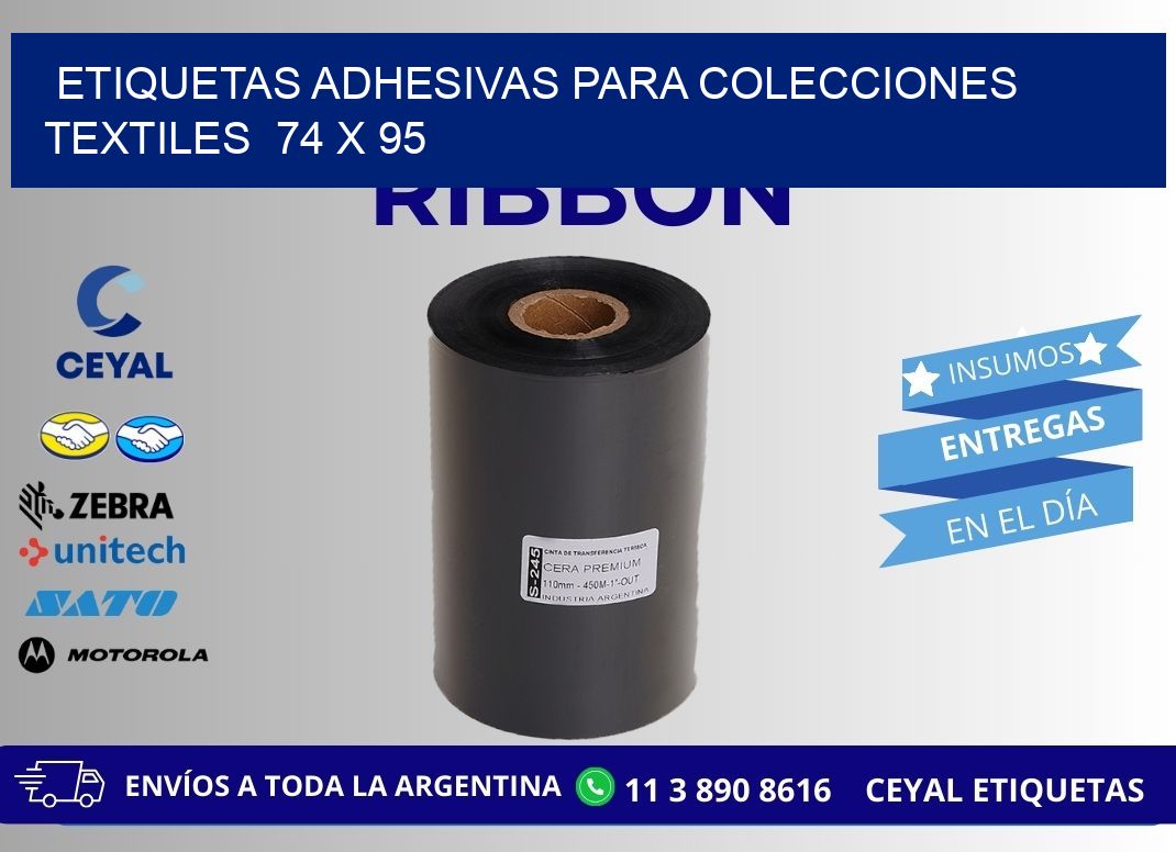 ETIQUETAS ADHESIVAS PARA COLECCIONES TEXTILES  74 x 95