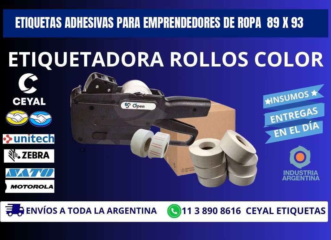 ETIQUETAS ADHESIVAS PARA EMPRENDEDORES DE ROPA  89 x 93