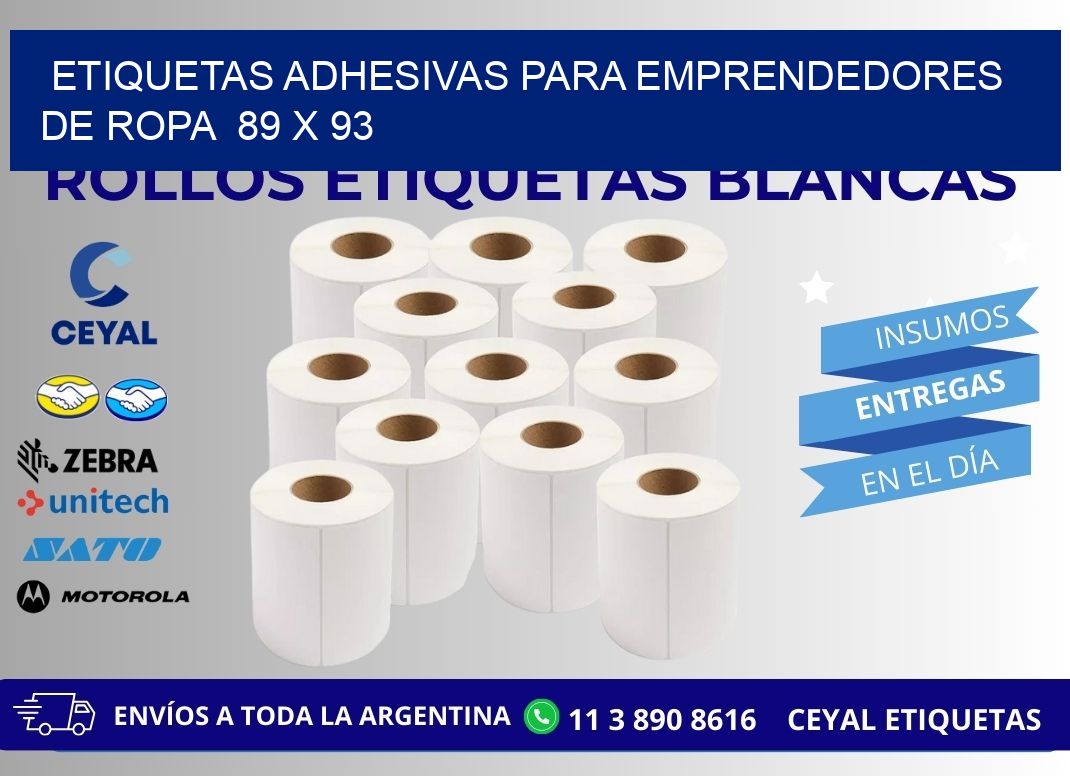 ETIQUETAS ADHESIVAS PARA EMPRENDEDORES DE ROPA  89 x 93