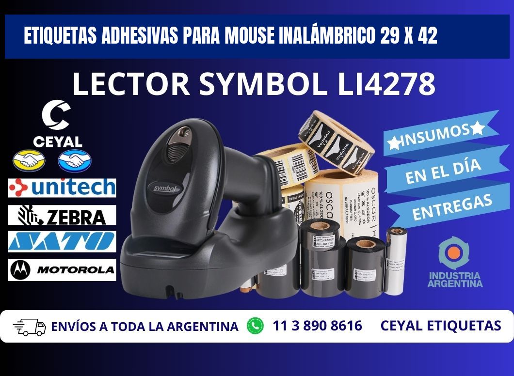 ETIQUETAS ADHESIVAS PARA MOUSE INALÁMBRICO 29 x 42