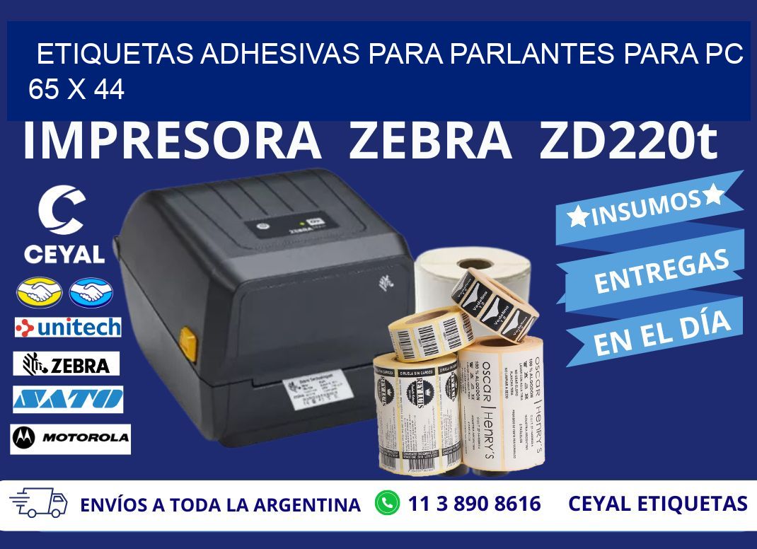 ETIQUETAS ADHESIVAS PARA PARLANTES PARA PC 65 x 44