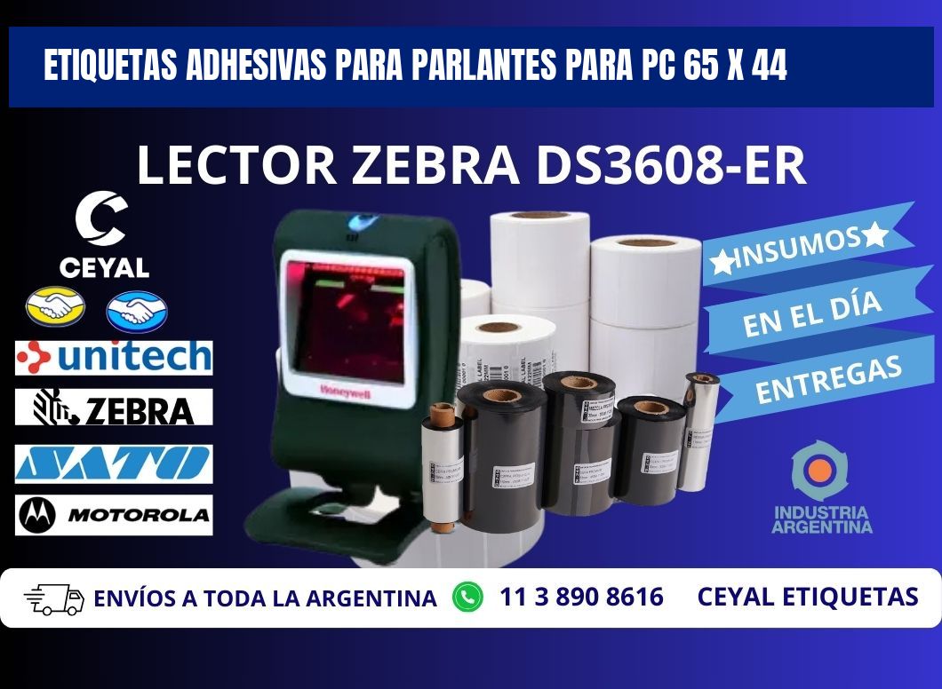 ETIQUETAS ADHESIVAS PARA PARLANTES PARA PC 65 x 44