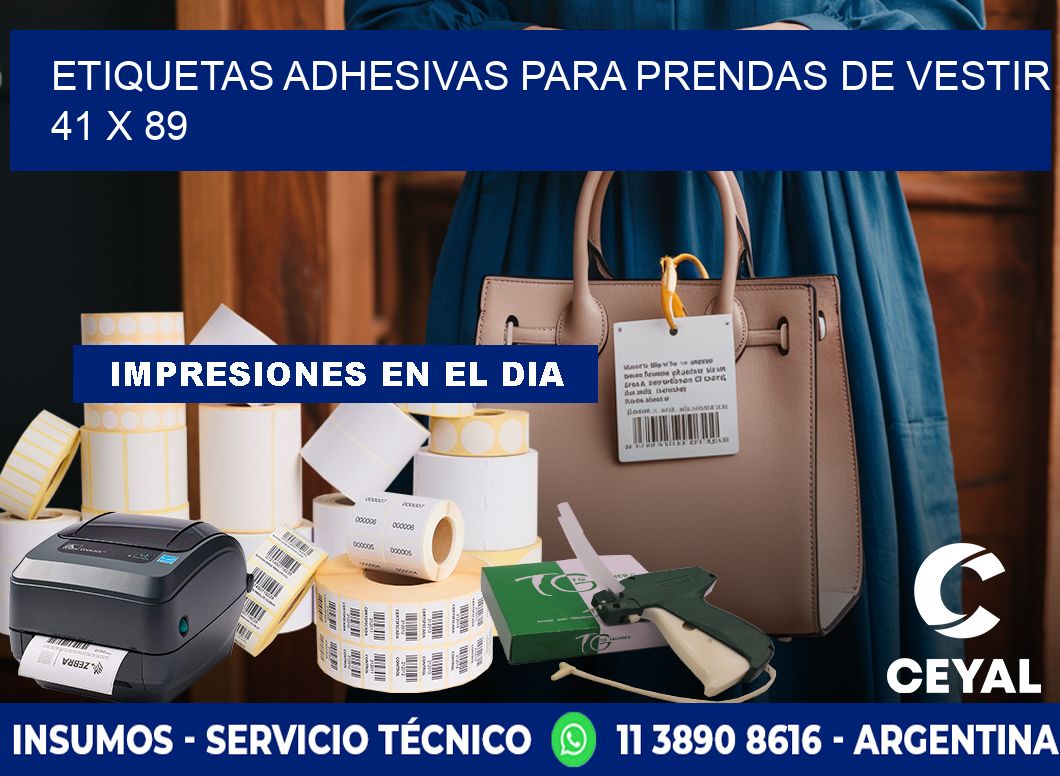 ETIQUETAS ADHESIVAS PARA PRENDAS DE VESTIR  41 x 89