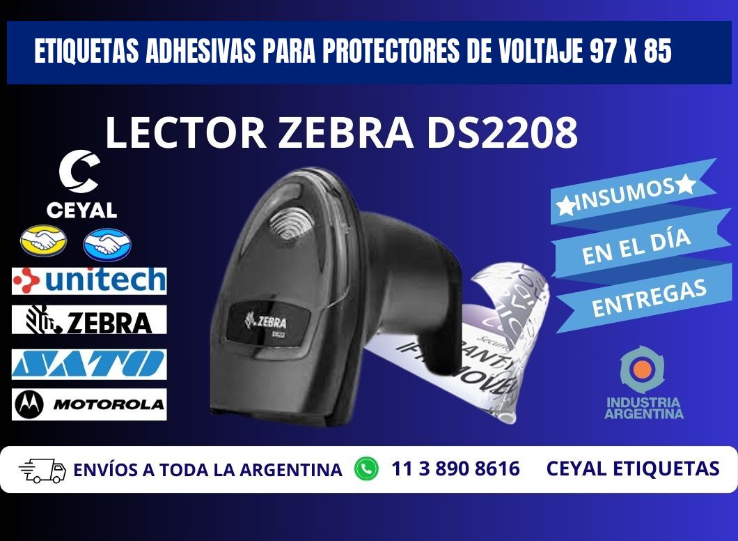 ETIQUETAS ADHESIVAS PARA PROTECTORES DE VOLTAJE 97 x 85