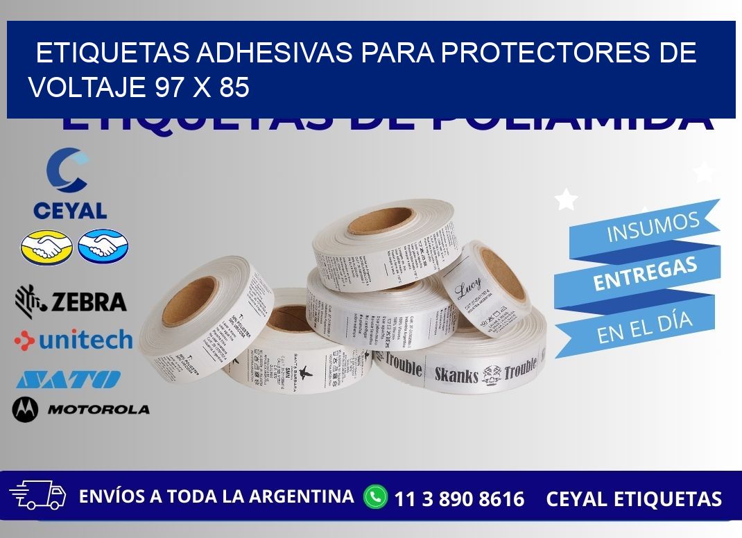 ETIQUETAS ADHESIVAS PARA PROTECTORES DE VOLTAJE 97 x 85