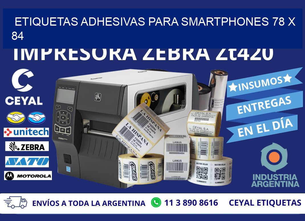 ETIQUETAS ADHESIVAS PARA SMARTPHONES 78 x 84