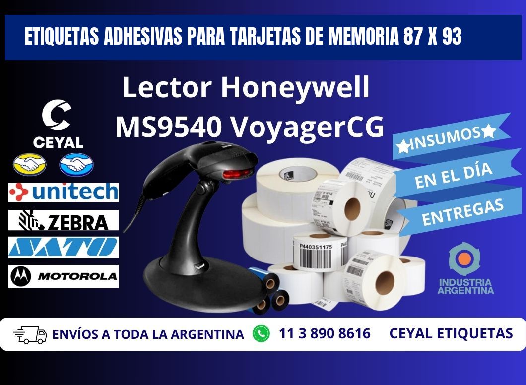ETIQUETAS ADHESIVAS PARA TARJETAS DE MEMORIA 87 x 93
