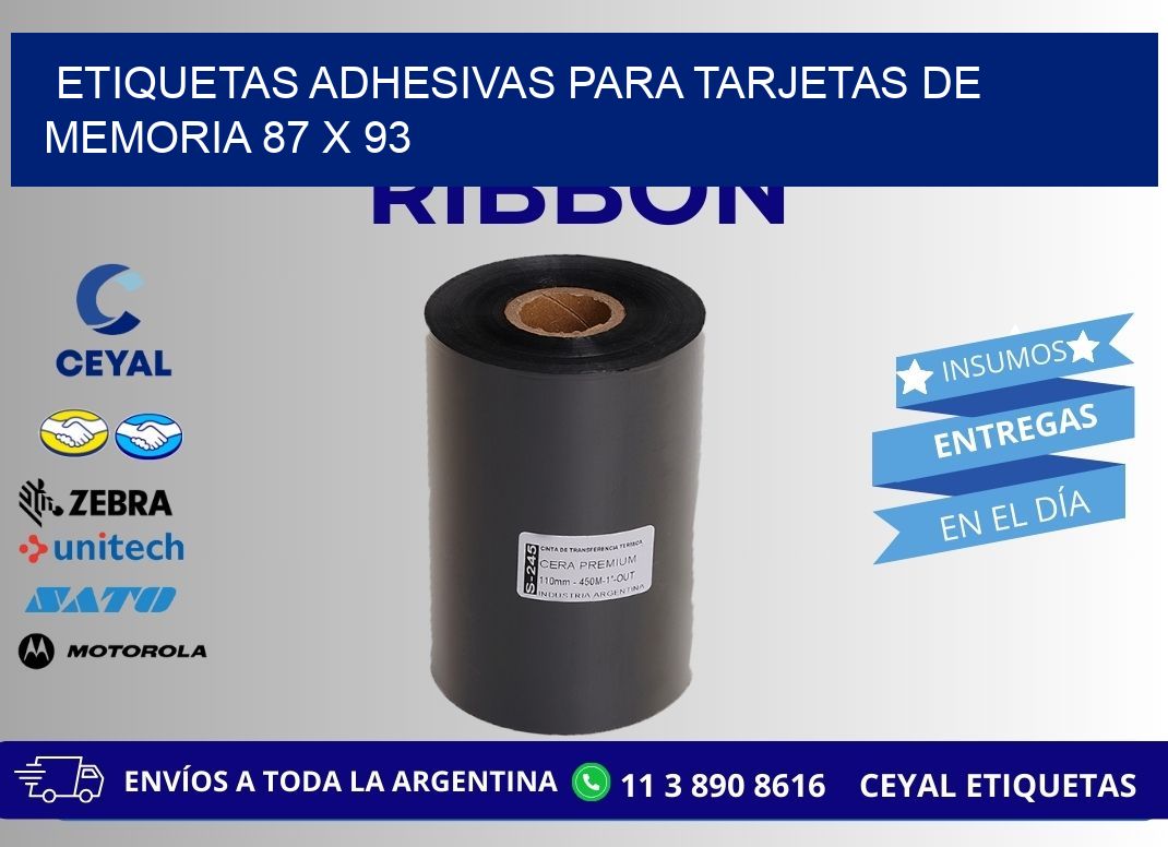 ETIQUETAS ADHESIVAS PARA TARJETAS DE MEMORIA 87 x 93