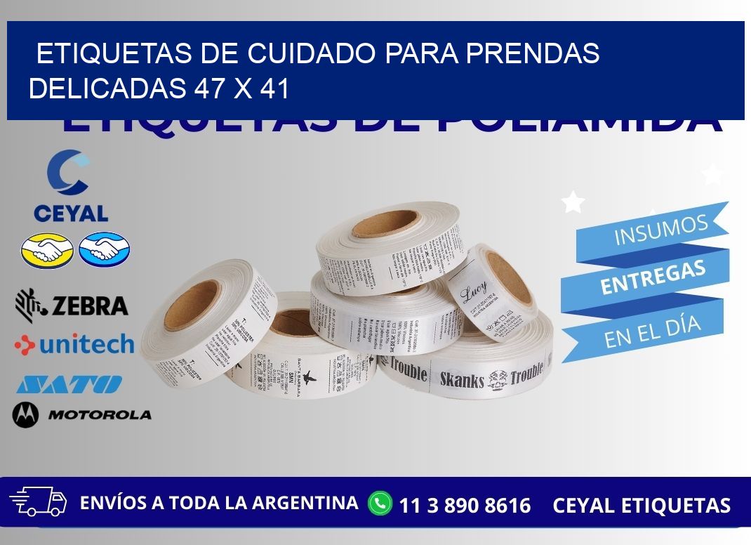 ETIQUETAS DE CUIDADO PARA PRENDAS DELICADAS 47 x 41
