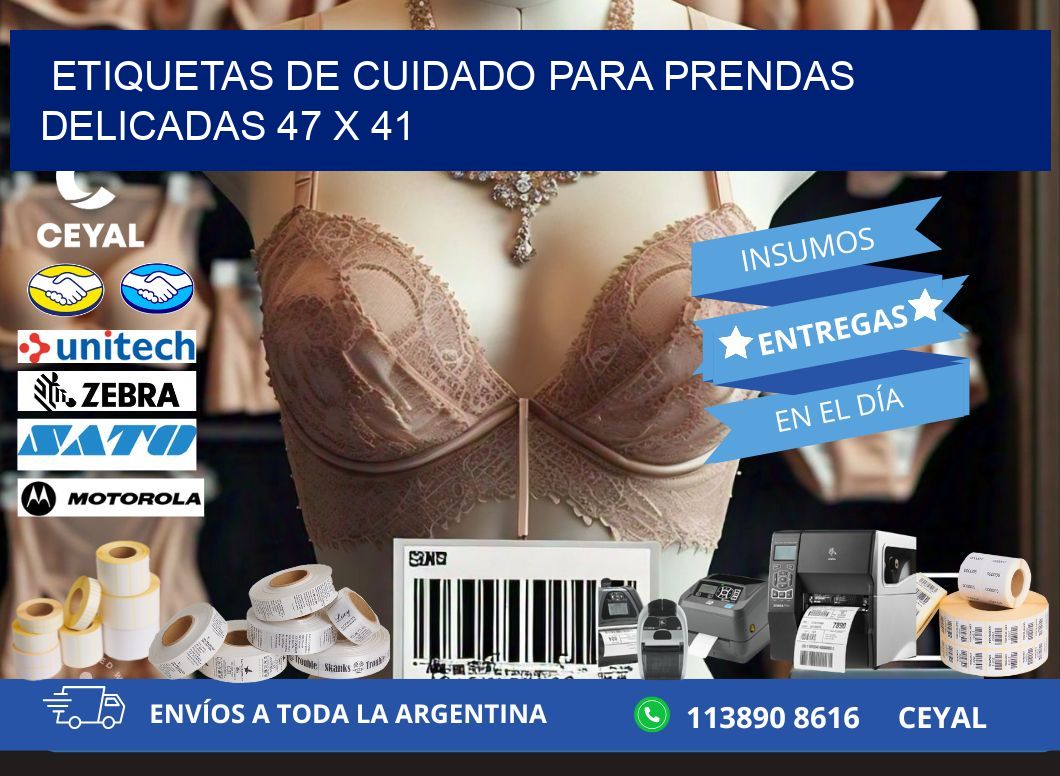 ETIQUETAS DE CUIDADO PARA PRENDAS DELICADAS 47 x 41
