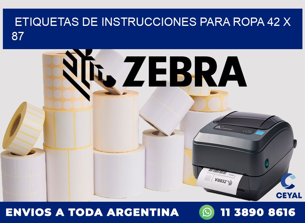 ETIQUETAS DE INSTRUCCIONES PARA ROPA 42 x 87