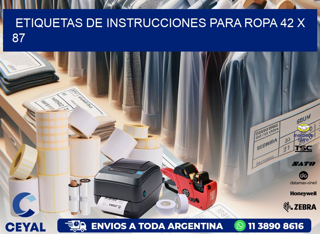 ETIQUETAS DE INSTRUCCIONES PARA ROPA 42 x 87