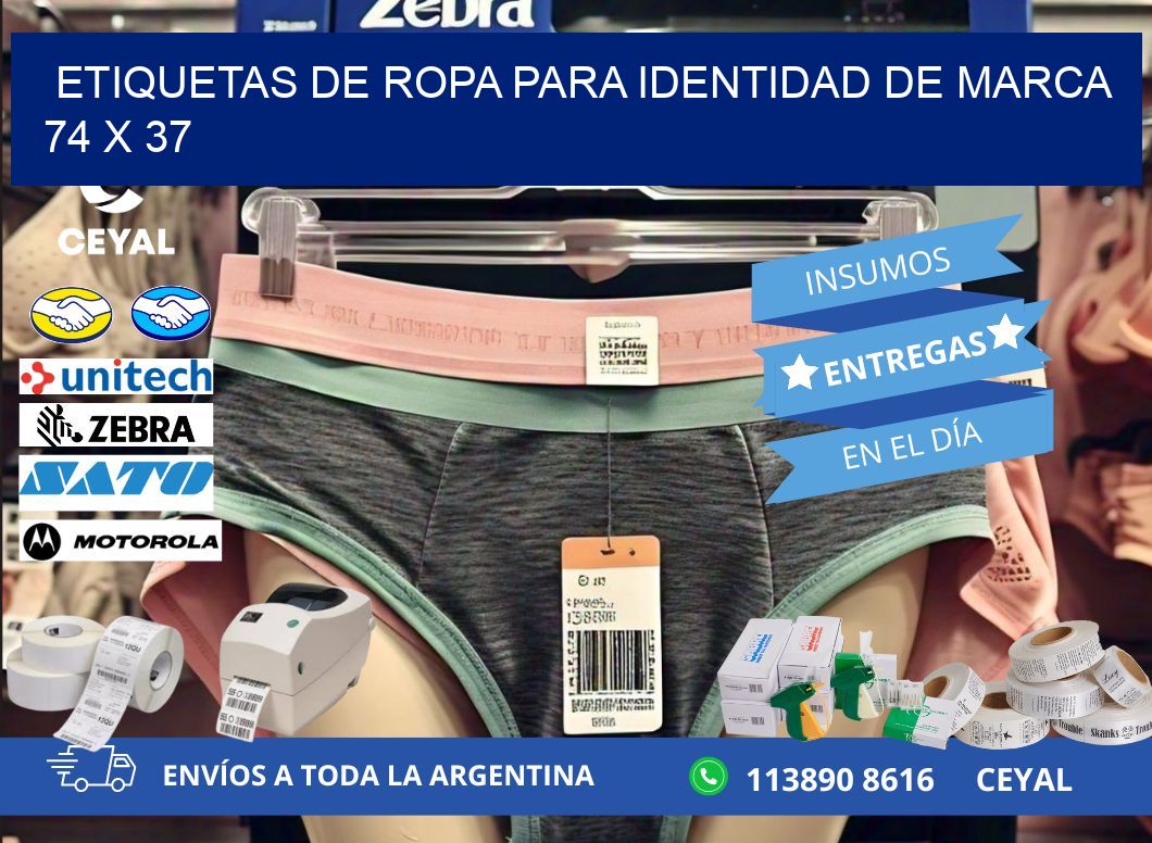ETIQUETAS DE ROPA PARA IDENTIDAD DE MARCA 74 x 37