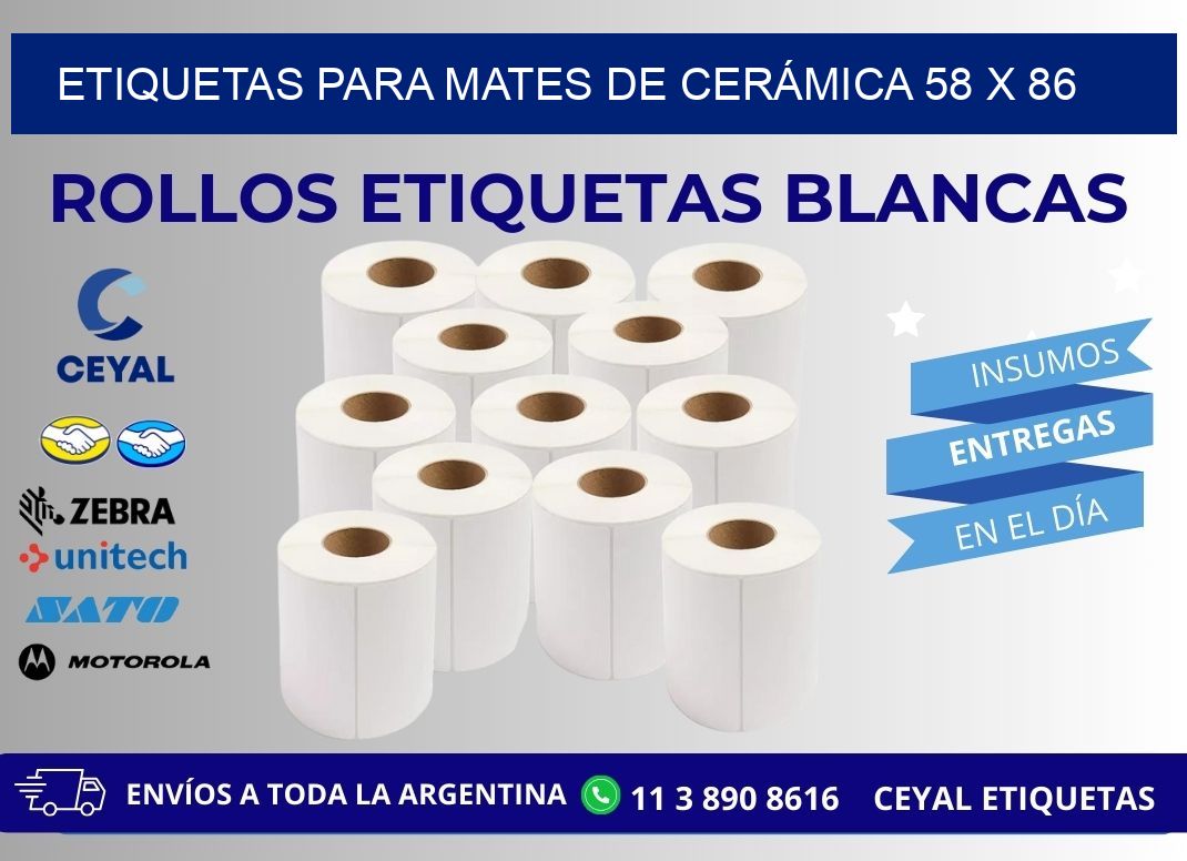 ETIQUETAS PARA MATES DE CERÁMICA 58 x 86