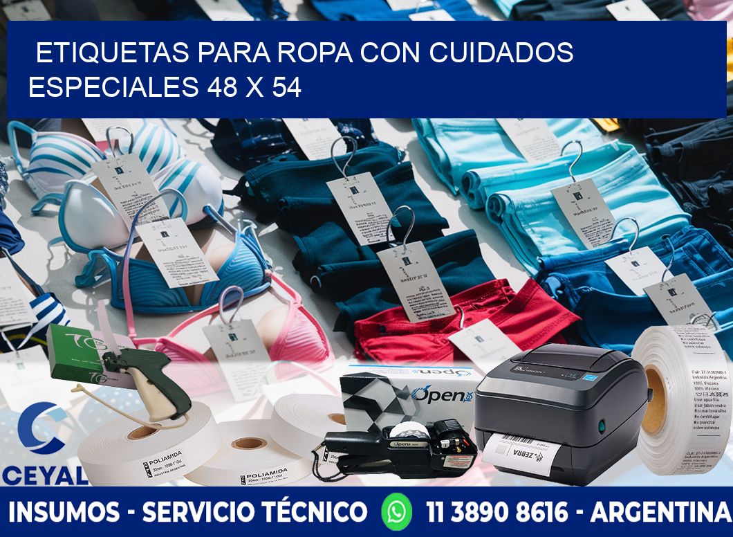 ETIQUETAS PARA ROPA CON CUIDADOS ESPECIALES 48 x 54