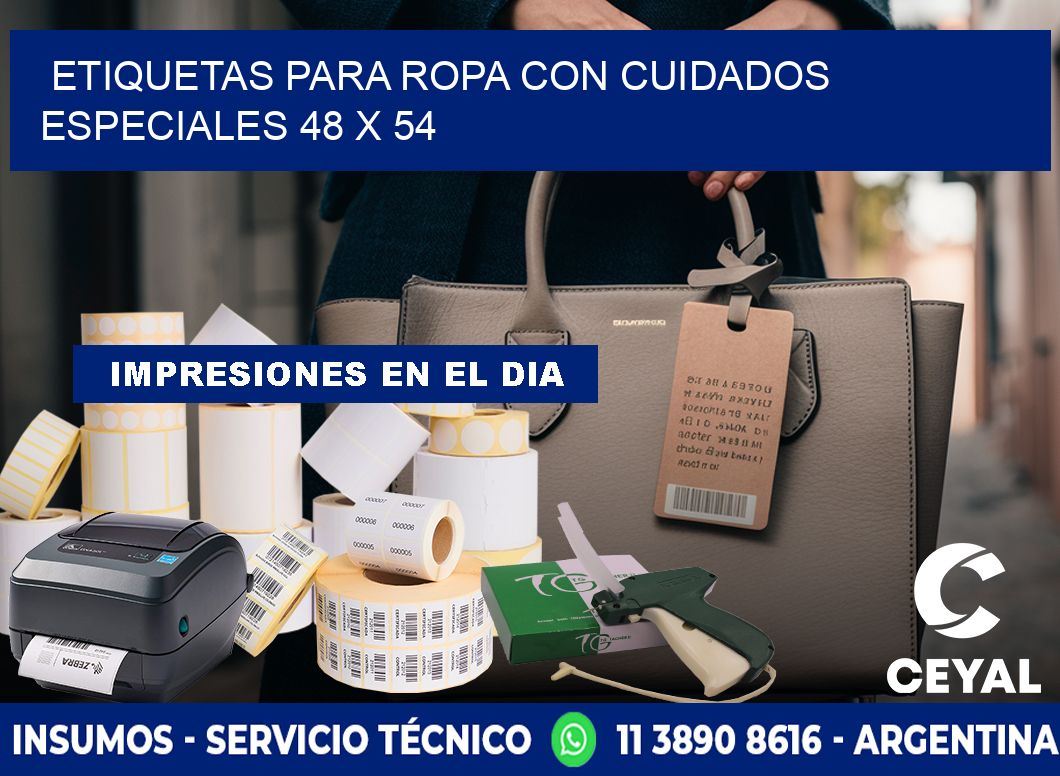 ETIQUETAS PARA ROPA CON CUIDADOS ESPECIALES 48 x 54