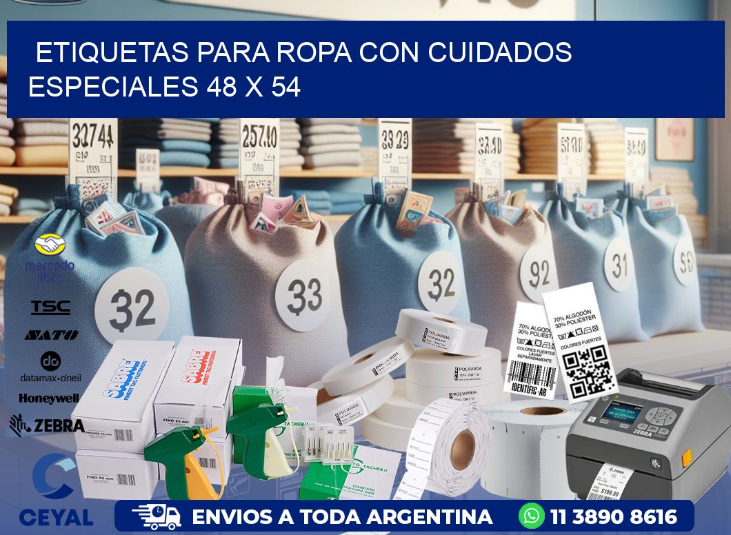 ETIQUETAS PARA ROPA CON CUIDADOS ESPECIALES 48 x 54