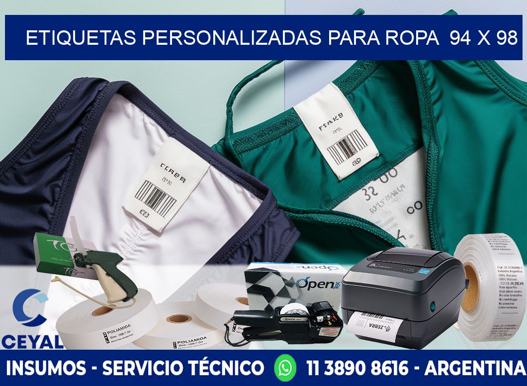 ETIQUETAS PERSONALIZADAS PARA ROPA  94 x 98