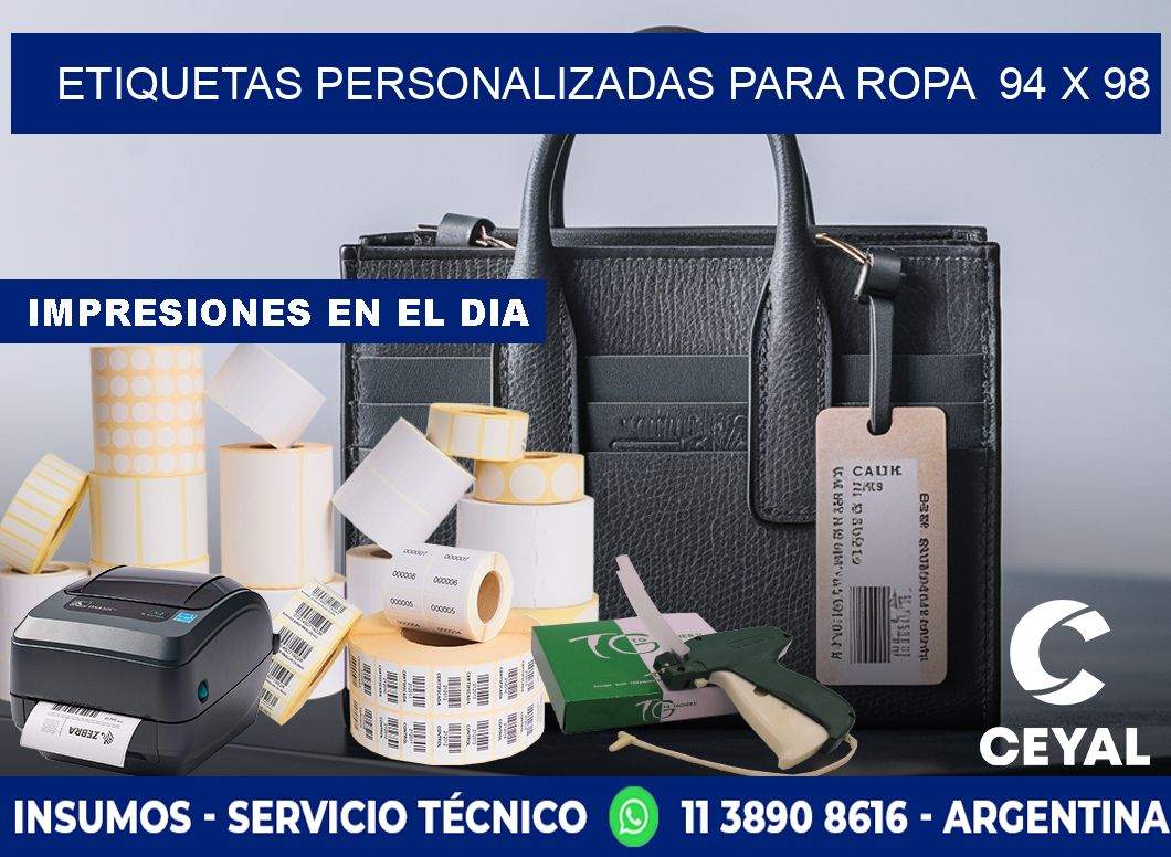 ETIQUETAS PERSONALIZADAS PARA ROPA  94 x 98