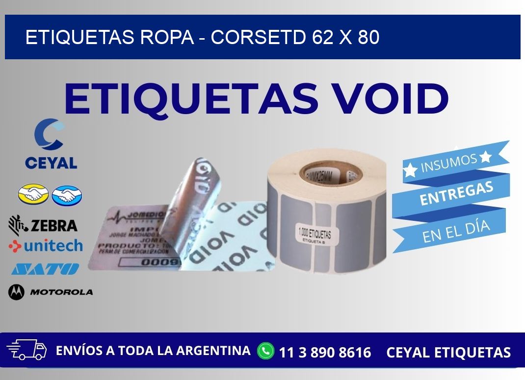 ETIQUETAS ROPA – CORSETD 62 x 80