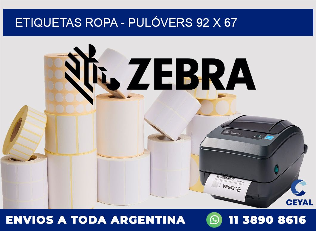 ETIQUETAS ROPA - PULÓVERS 92 x 67