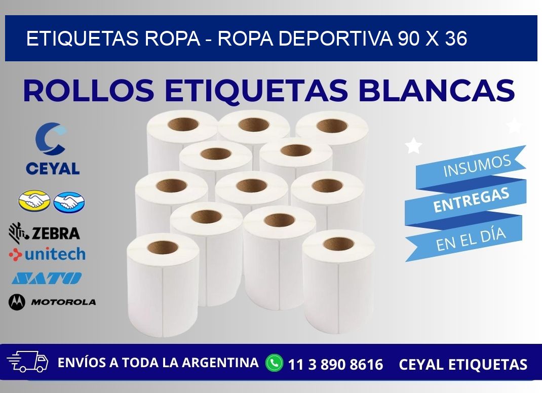 ETIQUETAS ROPA - ROPA DEPORTIVA 90 x 36