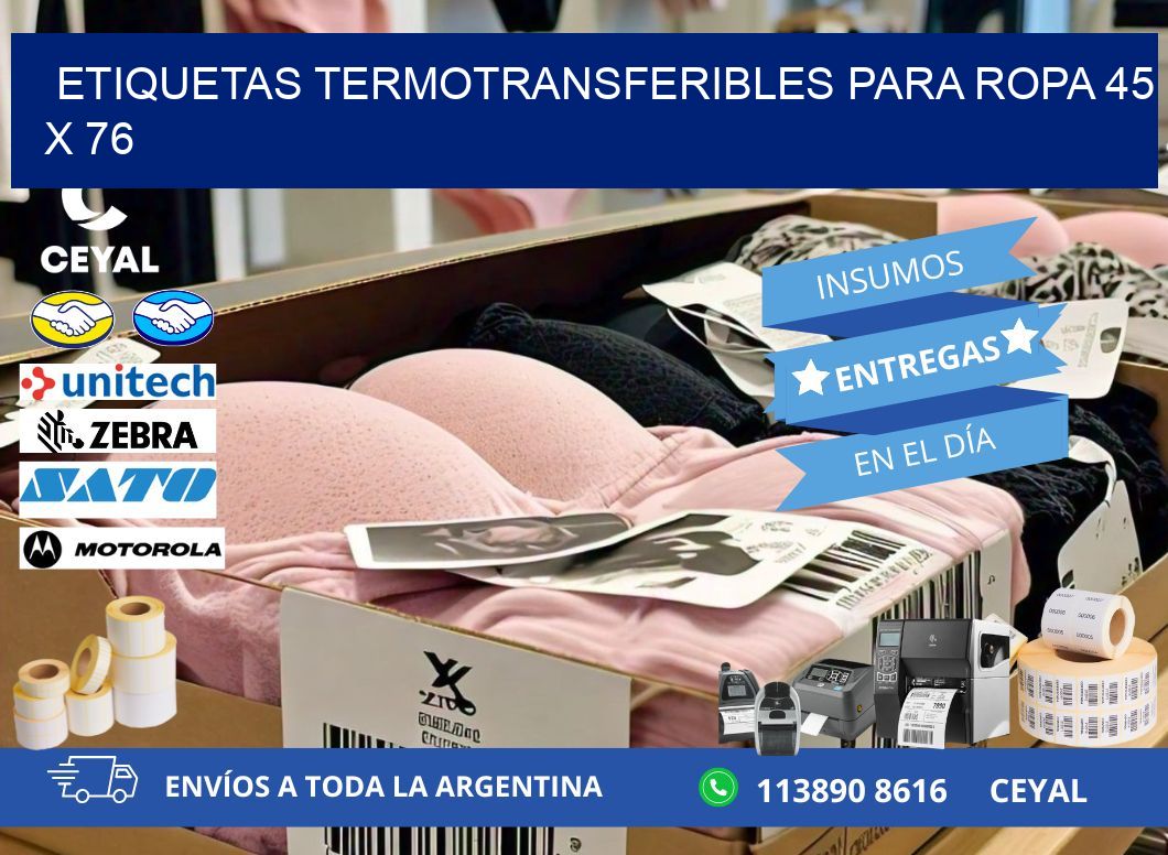 ETIQUETAS TERMOTRANSFERIBLES PARA ROPA 45 x 76
