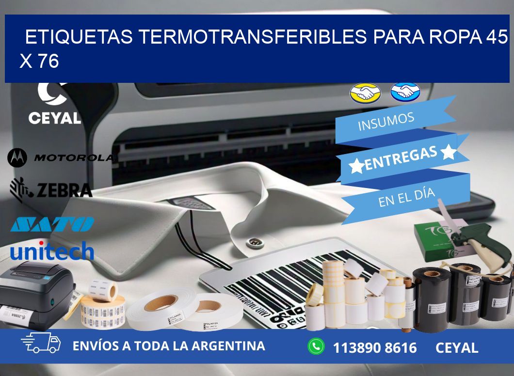 ETIQUETAS TERMOTRANSFERIBLES PARA ROPA 45 x 76