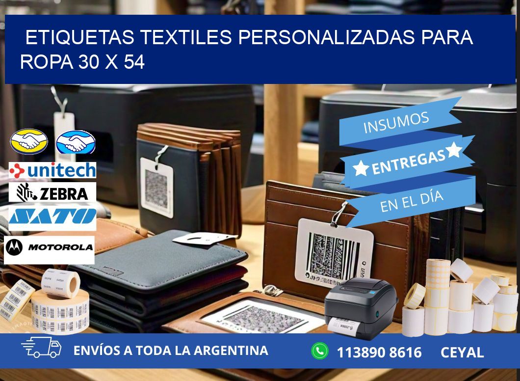 ETIQUETAS TEXTILES PERSONALIZADAS PARA ROPA 30 x 54