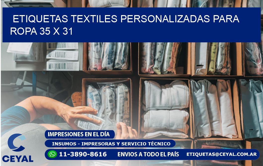 ETIQUETAS TEXTILES PERSONALIZADAS PARA ROPA 35 x 31