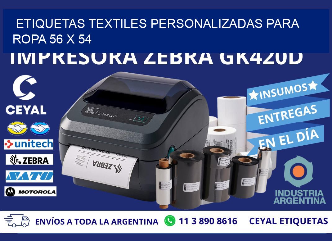 ETIQUETAS TEXTILES PERSONALIZADAS PARA ROPA 56 x 54