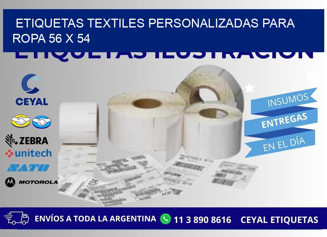 ETIQUETAS TEXTILES PERSONALIZADAS PARA ROPA 56 x 54